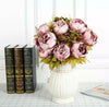 13 Heads Peony Flowers Bouquet Artificial Decor weddings home x6 colou