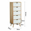 5 Drawer Wooden Bedroom Bedside Cabinet Furniture Storage Nightstand Side Table