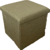 Linen Folding Ottoman Storage Box Seat Bedroom Living Room Footstool Chest