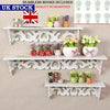 3X WALL RACK SHELF STORAGE DISPLAY KITCHEN SHELVES FLOATING WOODEN MOUNTED UNIT