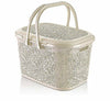 Large 28 Litre Plastic Basket Storage Box Hamper with Lid Carry Handle Container