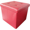 FAUX LEATHER FOLDING OTTOMAN STORAGE STOOL BOX POUFFE FOOT REST SEAT CUSHION LID