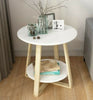 2 Tiers Round Coffee Table Sofa Side Small Nightstand End Console Lamp Desk Wood