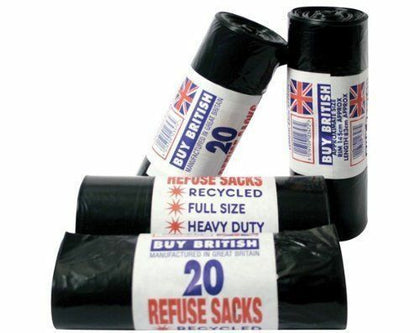 400 HEAVY DUTY BLACK REFUSE SACKS BAGS BIN LINERS BAG NEW