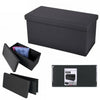 Folding Ottoman Storage Box For Bedroom, Living Room.Footstool Chest Grey Black
