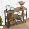 3 Tiers Console Table Industrial Hallway Table W/ Shelf Side Table Rustic Brown