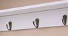 White Storage Floating Shelf 2 Tier Key Letter Tidy Rack & 3 Coat Hanging Hooks