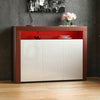 Nova LED Sideboard 3 Door Storage Cupboard High Gloss Cabinet Shelf Walnut White