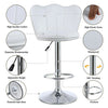 2 x Faux Leather Breakfast Bar Stools Gas Lift Home Kitchen Swivel Chairs White