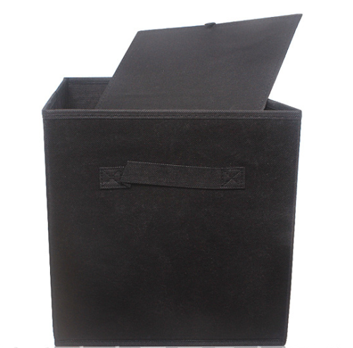 6pcs Foldable Storage Collapsible Box Home Clothes Organizer Fabric Cube Black
