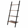 4 Shelves Wood Metal Ladder Shelf Bookshelf Display Shelving Leaning Wall Stand