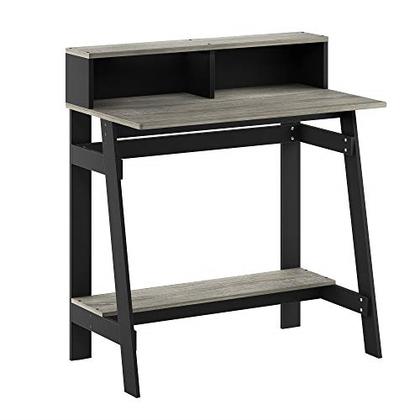 Furinno 14054BK/GYW Simplistic a Frame Computer Desk, Black/Oak Grey