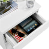 White Bedside Table with 3 Drawers Large Storage Nightstand Table 45x35x60.5cm