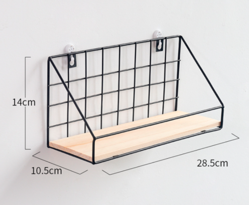 2X Retro Industrial Style Wall Shelf Shelving Unit Metal Wood Storage Rack Black