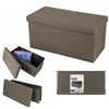 Folding Ottoman Storage Box For Bedroom, Living Room.Footstool Chest Grey Black