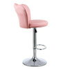 2 x Faux Leather Breakfast Bar Stools Gas Lift Home Kitchen Swivel Chairs Pink