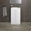 Storage sink Alpine Duo 495mm floor standing vanity unit gloss white