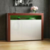 Nova LED Sideboard 3 Door Storage Cupboard High Gloss Cabinet Shelf Walnut White