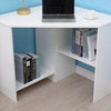 Small Corner Computer Desk Home Office Computer Laptop Table 2 Shelves White New
