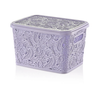 Small Large Lace Plastic Storage Box Lid Basket Container Kitchen Home Office