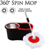 360° Rotating Spin Mop and Bucket Set with 2 Mircofibre Heads Super Absorbent