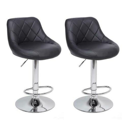 2x Bar Stools Leather Chairs Breakfast Chairs Swivel Gas Lift Kitchen Cushioned