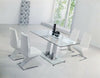 JET LARGE GLASS CHROME DINING TABLE ONLY-4 COLOURS- 150 cm - IJ896