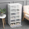 24PCS Plastic Flip Shoe Storage Box Organiser Transparent Stackable Foldable