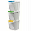 White 20 Litre Large Stackable Recycling Sorting Colour Coded Plastic Bins w Lid