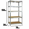 Garage Racking 5 Tier Shelving Unit Boltless Heavy Duty Metal Shelf Shed Storage