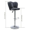 2 x Faux Leather Breakfast Bar Stools Gas Lift Home Kitchen Swivel Chairs Black