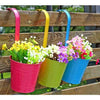 50 PCS Metal Flower Pots Balcony Garden Wall Fence Hanging Plant Planter S5O1E