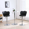 2 x Faux Leather Breakfast Bar Stools Gas Lift Home Kitchen Swivel Chairs Black