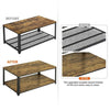 Industrial Coffee Table Livingroom Table with Storage Shelf for Home Office