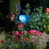 Large Peacock Bird Bath Table Feeder Solar Light Garden Ornament Outdoor Decor