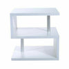 Small Square Coffee Table White Modern 2 Tier Side Table Bedside Nightstand Unit