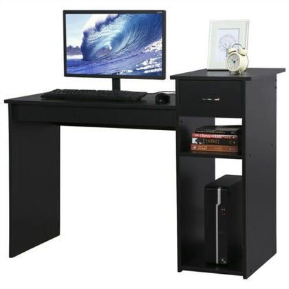Computer Home Office Desk w/ Drawer and Shelf Study PC Table Writing Desk