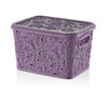 Small Large Lace Plastic Storage Box Lid Basket Container Kitchen Home Office