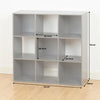 Grey 9 Cube Storage Unit Cabinet Childrens/Kids Bedroom Bookcase Toy Box Shelves