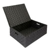 Set of 2 Underbed Storage Box Chest Shelf Toy Clothes Basket With Lid - Black
