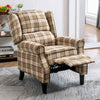Vintage Armchair Sofa Recliner Lounge Fabric Tub Chair Home with Footstool Beige