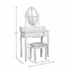 Nishano Dressing Table 1 Drawer Stool White Mirror Bedroom Makeup Desk Dresser