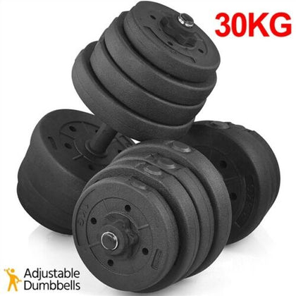 30KG Adjustable Dumbbells Free Weights Set Gym Dumbbell Pair Fitness Workout