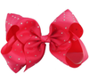 8" Inch Large Crystal Diamante Rhinestone Grosgrain Ribbon Bow Hair Clip Girls