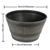 4pk Half Barrel Flower Planter Pot Wooden Oak Effect Outdoor Decoration Garden