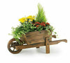 Solid Wood Construction Burntwood Wooden Wheelbarrow Planter Garden Outdoor New