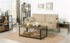Industrial Coffee Table Livingroom Table with Storage Shelf for Home Office