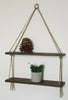 Rustic Vintage Shelves Handmade Wooden Natural Wood Floating Hanging Rope Shelf
