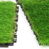 Pack of 4 Interlocking UV Resistant Artificial Turf Grass Tiles, 31.5 x 31.5cm