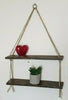 Rustic Vintage Shelves Handmade Wooden Natural Wood Floating Hanging Rope Shelf